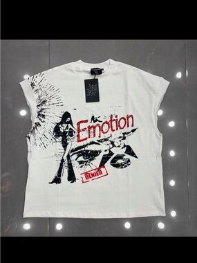 Mixed emotion White Graphic Tank Top — Emotion Denied Print